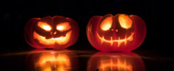 Halloween glowing pumpkins